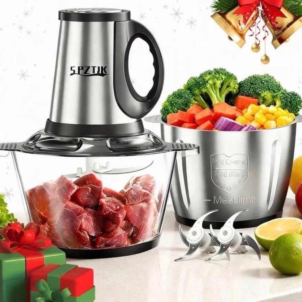 SPZTIK 3L Electric Food Processor Multi-Functional Meat Grinder and Blender